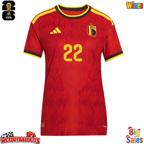 Belgium Alexis Saelemaekers #22 Replica Home Stadium Shirt for Women World Cup 2026 Short Sleeve